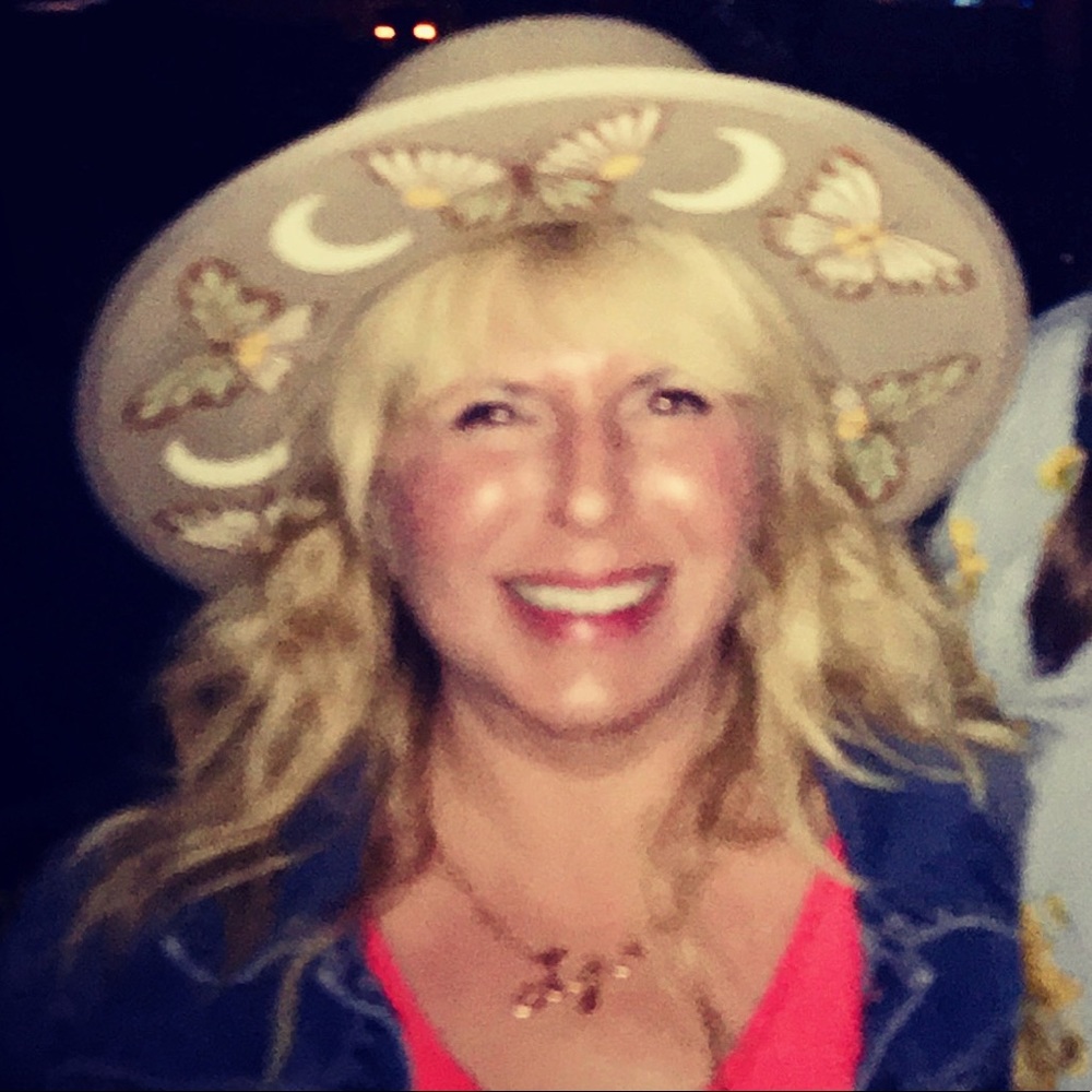 Luna Bloom butterfly moon phase hand painted hat